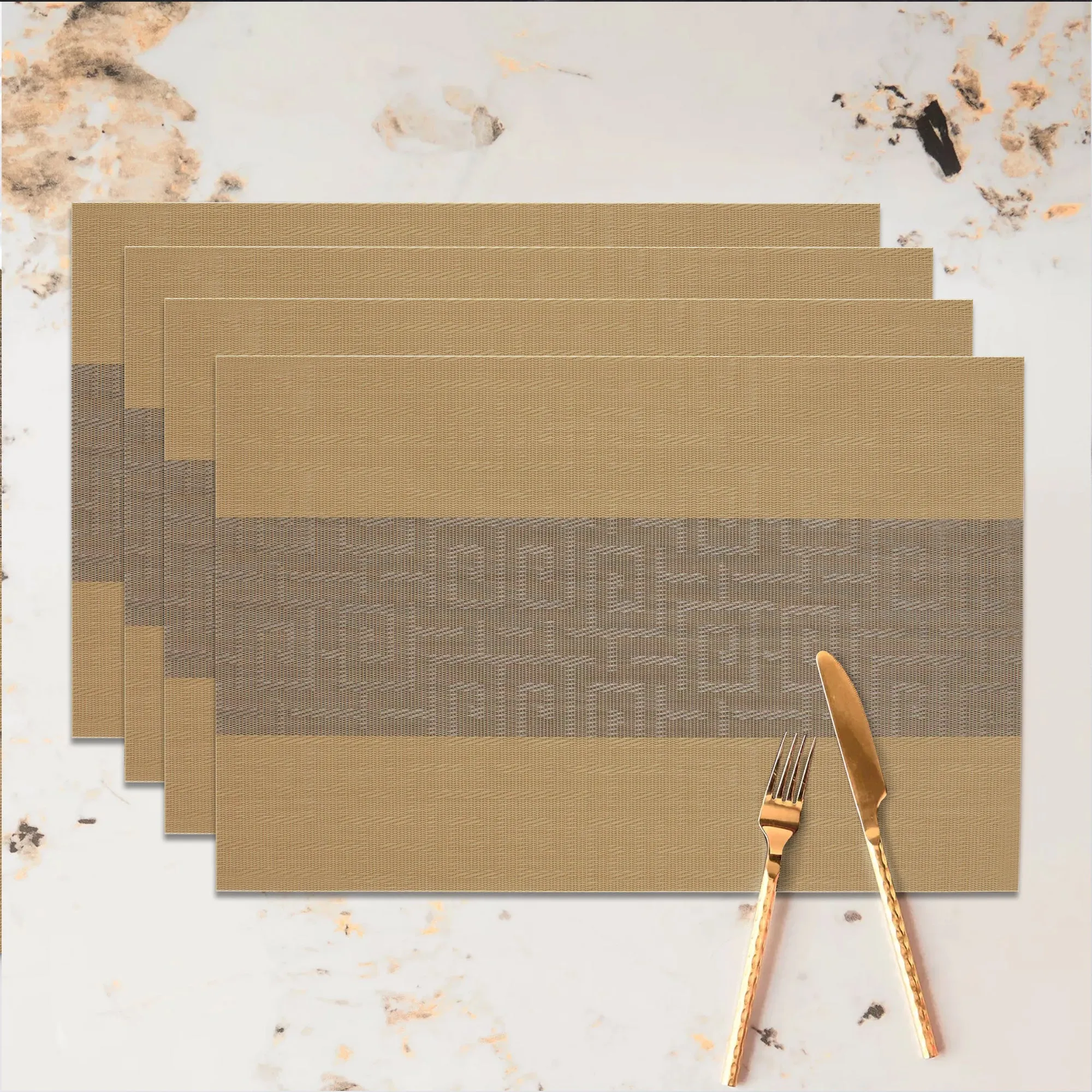 Luxury Placemat Set of 4 | Heat Resistant Placemats | Table Mats | Cotton Home - Beige