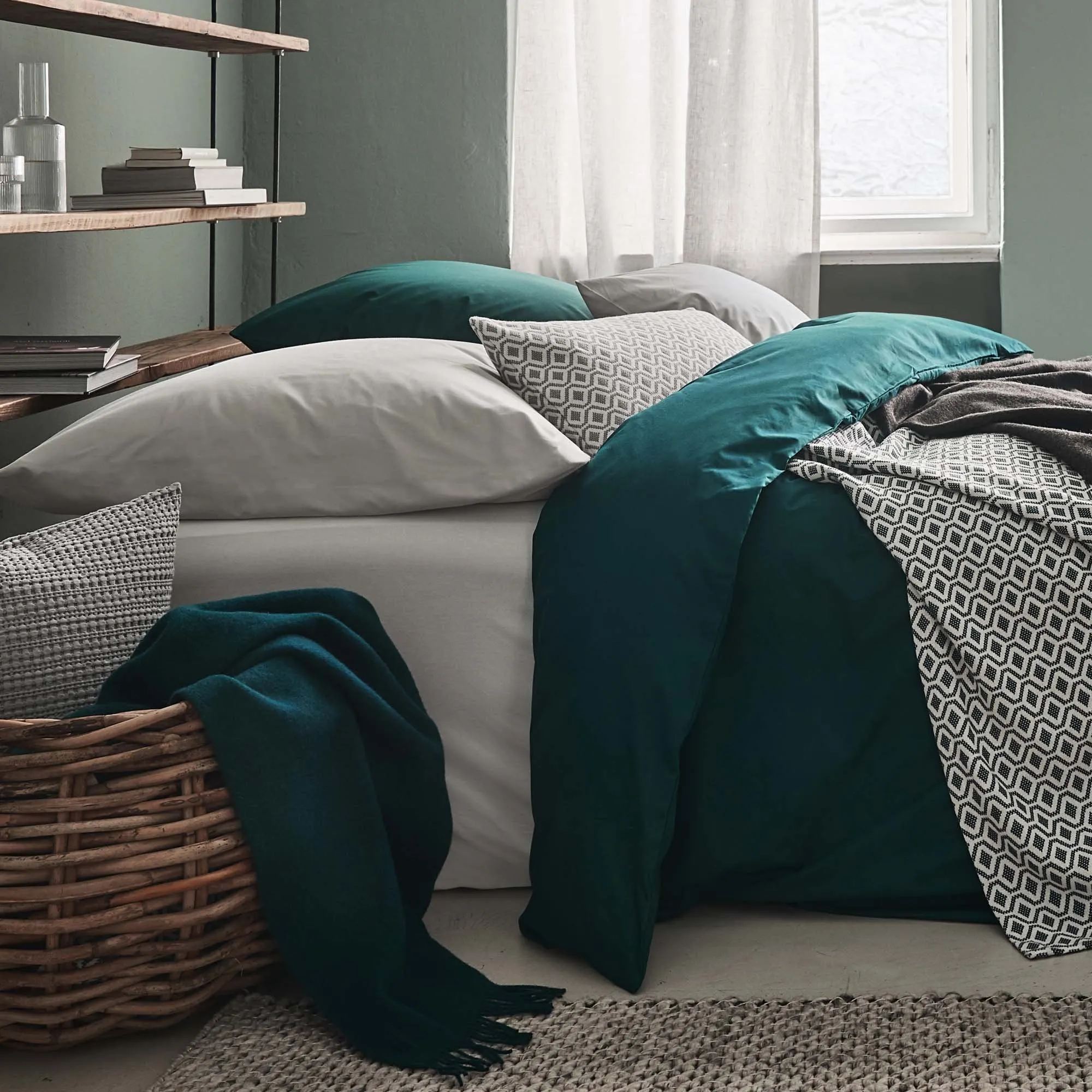 Manteigas Percale Bedding [Forest green]