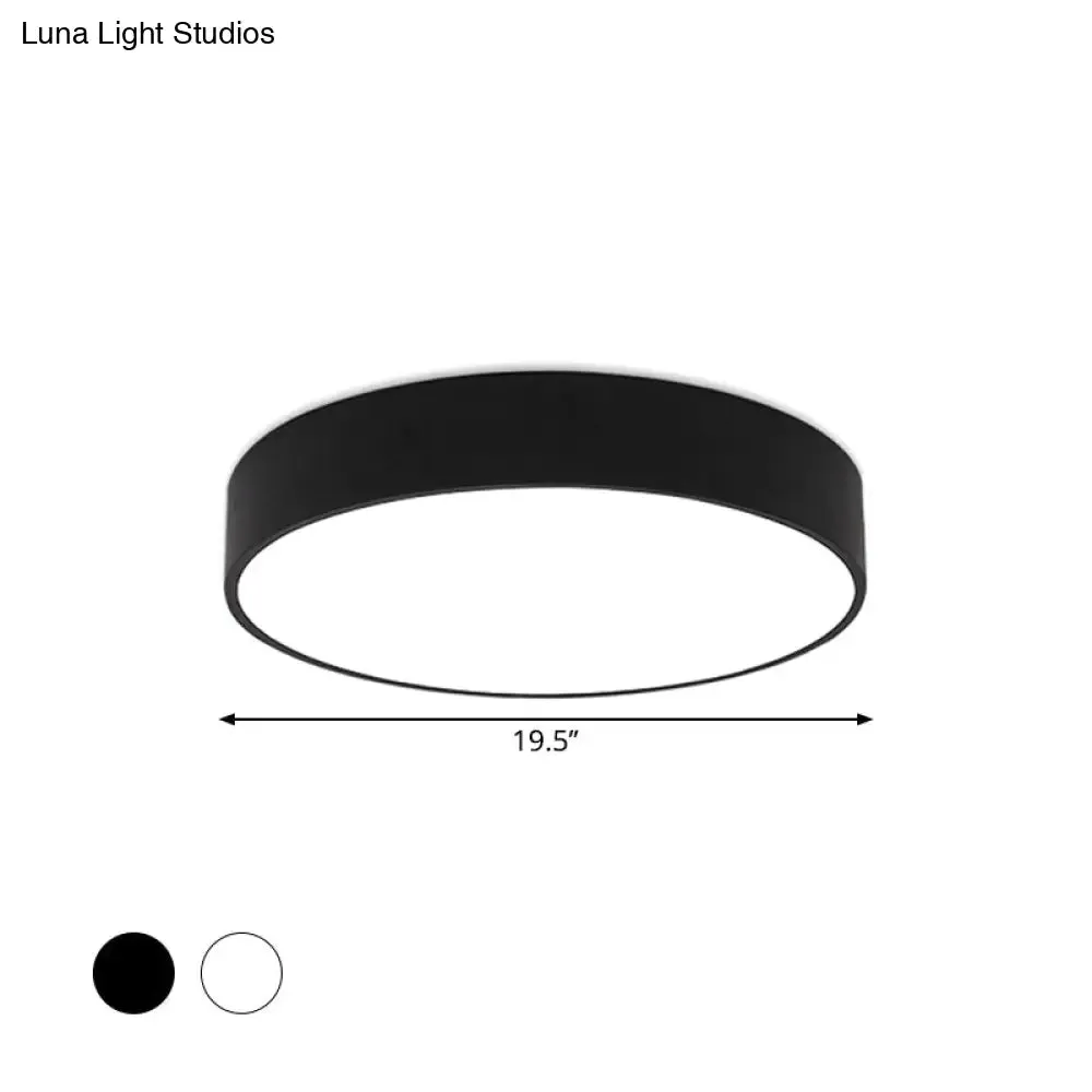 Minimalist Black/White Round Flush Mount LED Ceiling Light - 16"/23.5"/31.5" Diameter