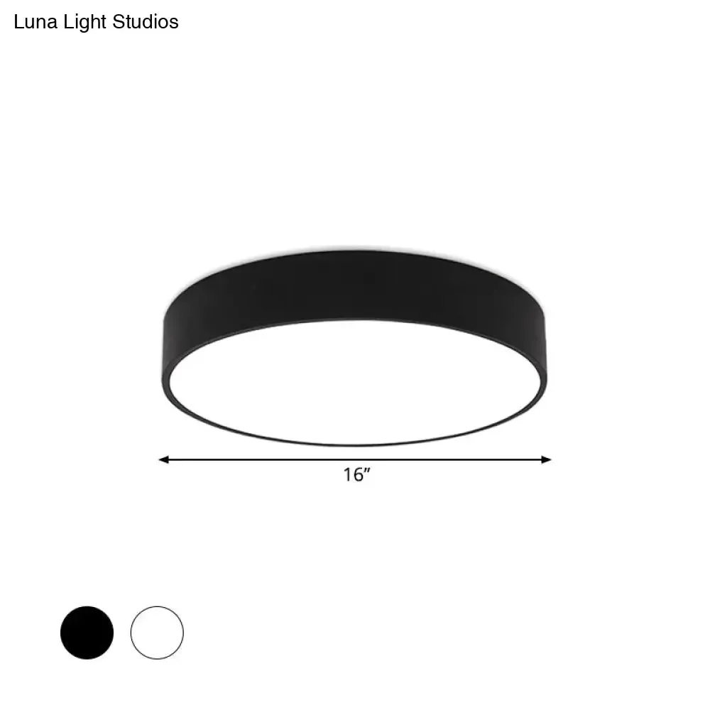 Minimalist Black/White Round Flush Mount LED Ceiling Light - 16"/23.5"/31.5" Diameter