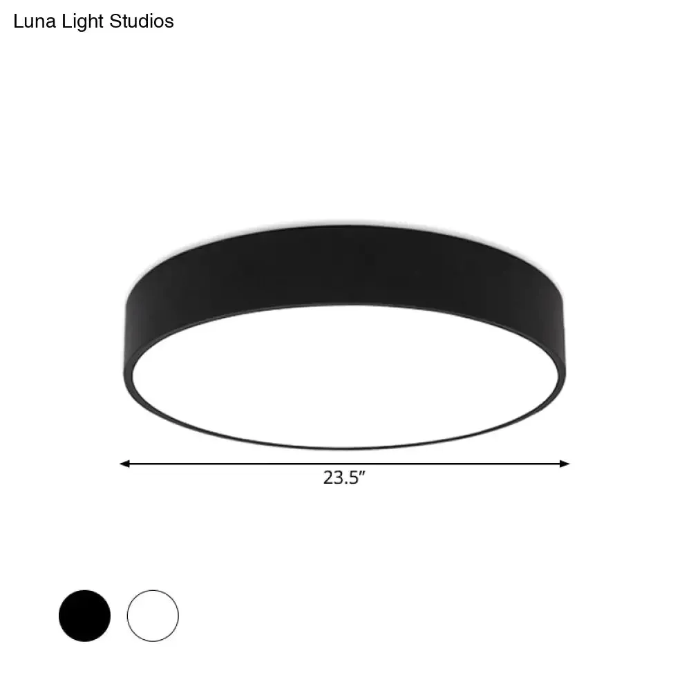 Minimalist Black/White Round Flush Mount LED Ceiling Light - 16"/23.5"/31.5" Diameter