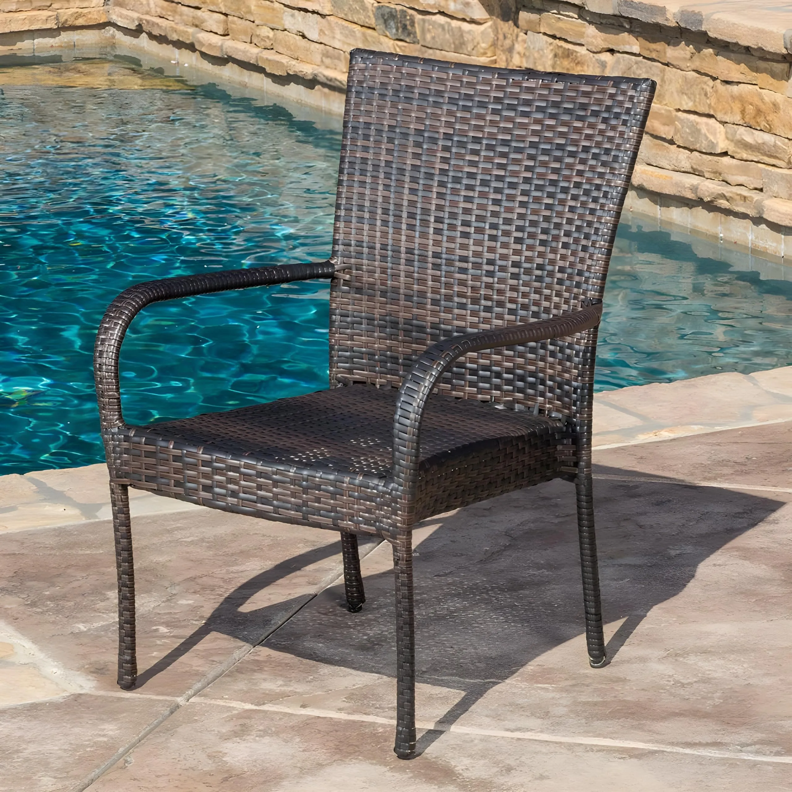 MJA FURNITURE Patio Outdoor Dining Table Set 4 Seater, Rattan Wicker Dining Chairs with Table Set for Dining Room, Living Room, Garden (4 Chair 1 Table)