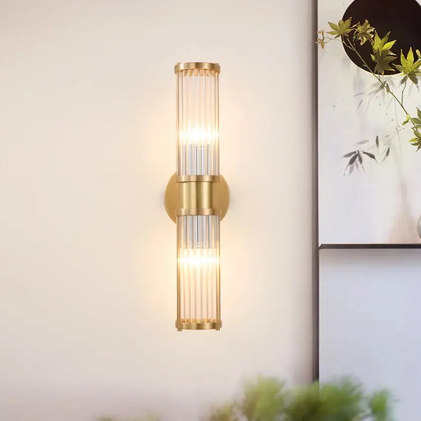 Modern glass Wall Lamp nordic stainless steel Bedroom bedside Led Wall Lights Fixtures living room aisle Corridor Wall Sconce