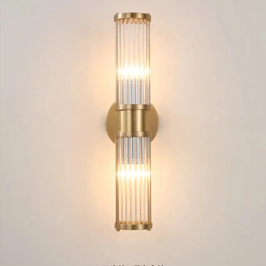 Modern glass Wall Lamp nordic stainless steel Bedroom bedside Led Wall Lights Fixtures living room aisle Corridor Wall Sconce