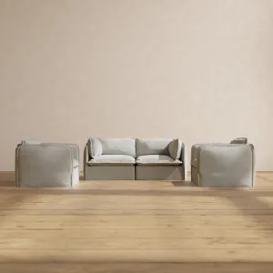 Modular Performance 2-Seater Sofa   Armchair Set in Cloud | Relaxed Blend