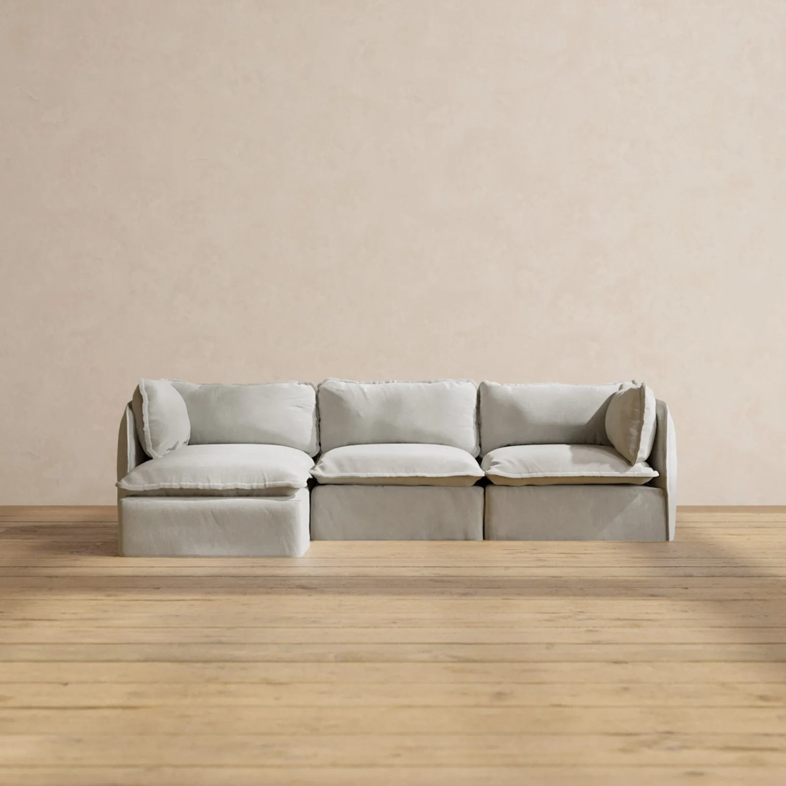 Modular Performance 3-Seater Sectional in Cloud | Deluxe Blend