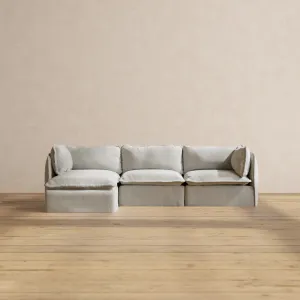 Modular Performance 3-Seater Sectional in Cloud | Deluxe Blend
