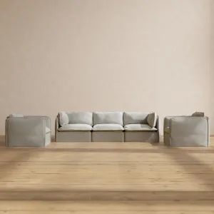 Modular Performance 3-Seater Sofa   Armchair Set in Cloud | Deluxe Blend
