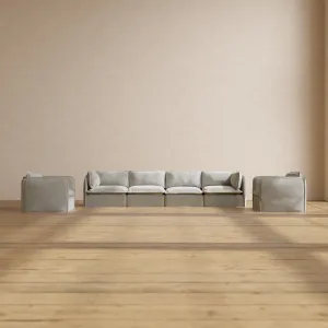 Modular Performance 4-Seater Sofa   Armchair Set in Cloud | Relaxed Blend