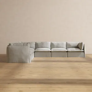 Modular Performance 7-Seater Corner Sectional in Cloud | Deluxe Blend