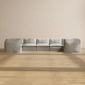 Modular Performance 7-Seater U-Sectional in Cloud | Relaxed Blend