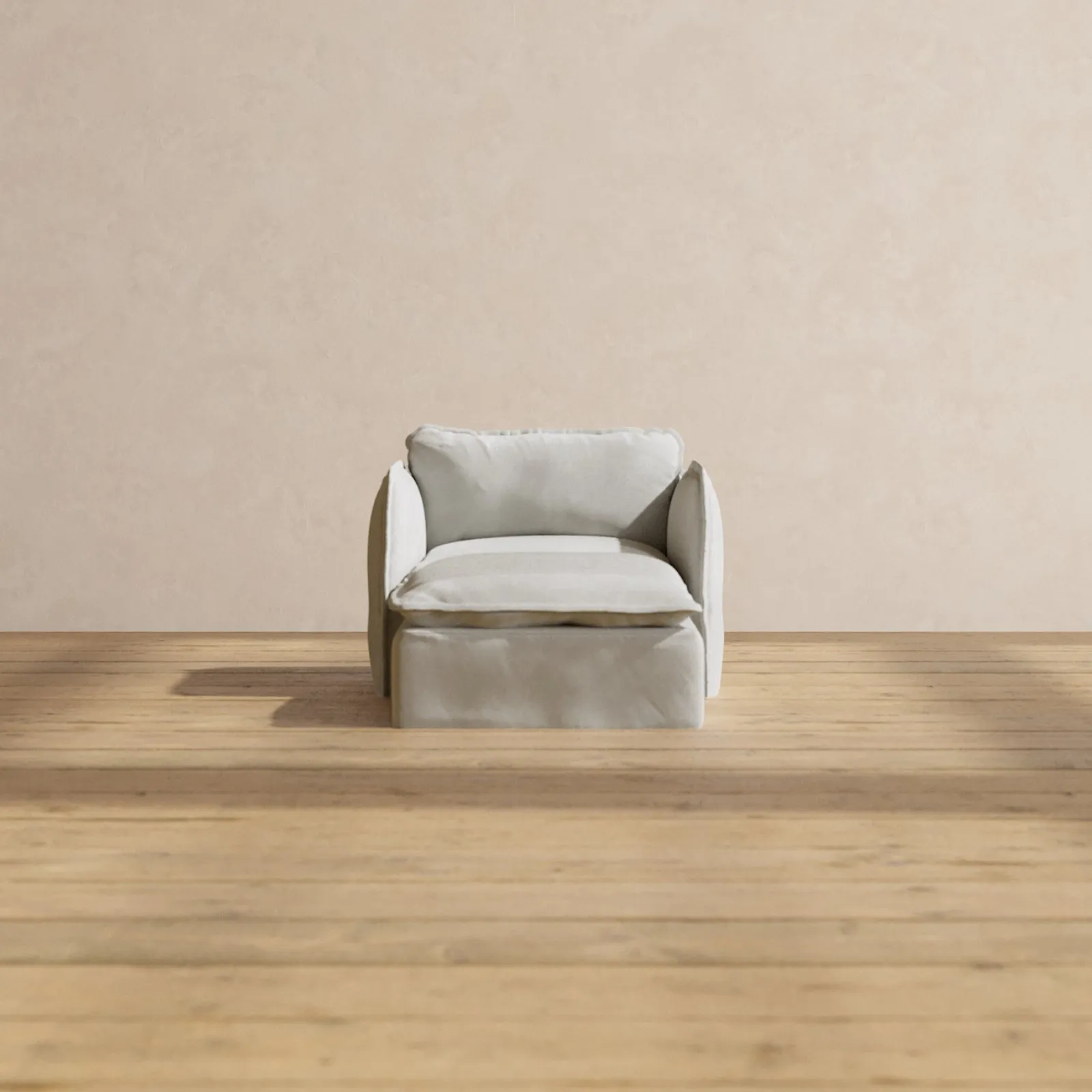 Modular Performance Chaise Armchair in Cloud | Deluxe Blend