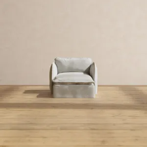Modular Performance Chaise Armchair in Cloud | Deluxe Blend