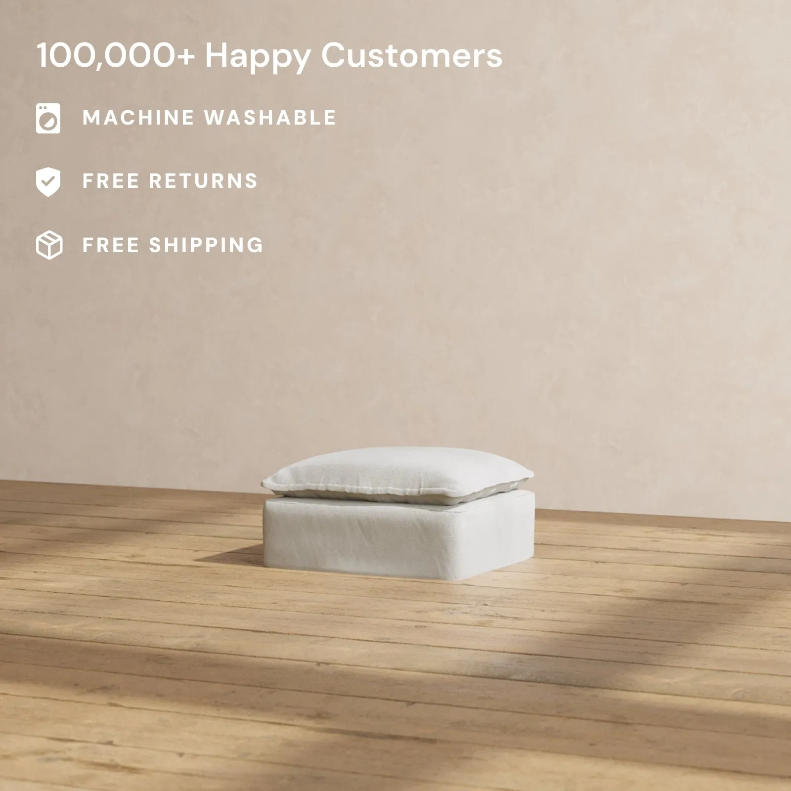 Modular Performance Ottoman in Cloud | Deluxe Blend
