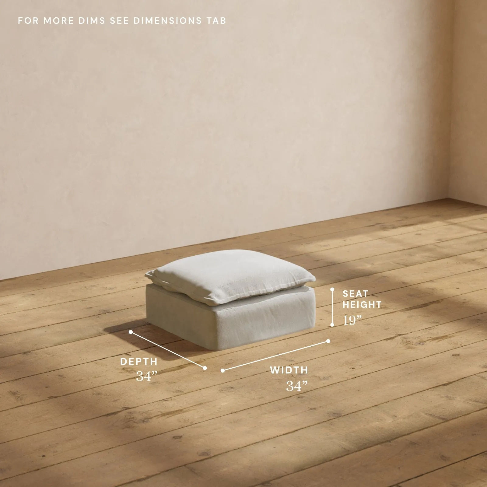 Modular Performance Ottoman in Cloud | Deluxe Blend