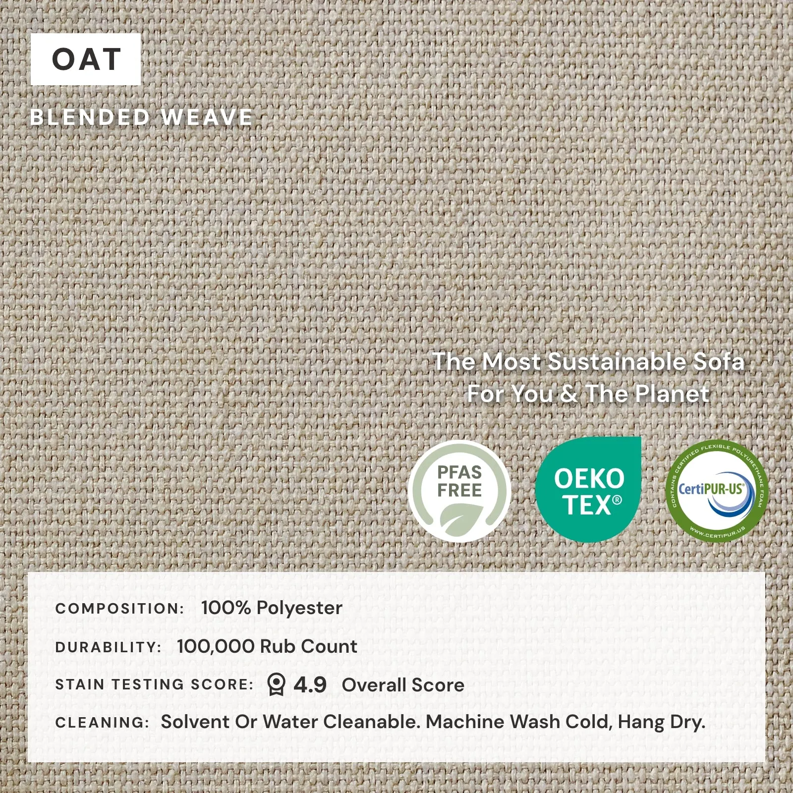 Modular Washable 4-Seater in Oat | Deluxe  Seat | Cloud Pillow