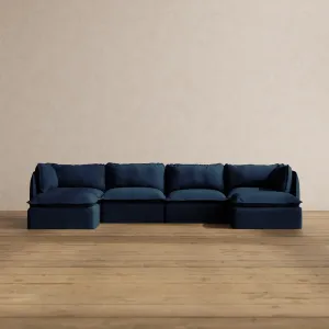 Modular Washable 4-Seater U-Sectional in Sumi | Memorix  Seat | Cloud Pillow