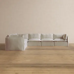Modular Washable 7-Seater Corner Sectional in Coco | Memorix  Seat | Cloud Pillow