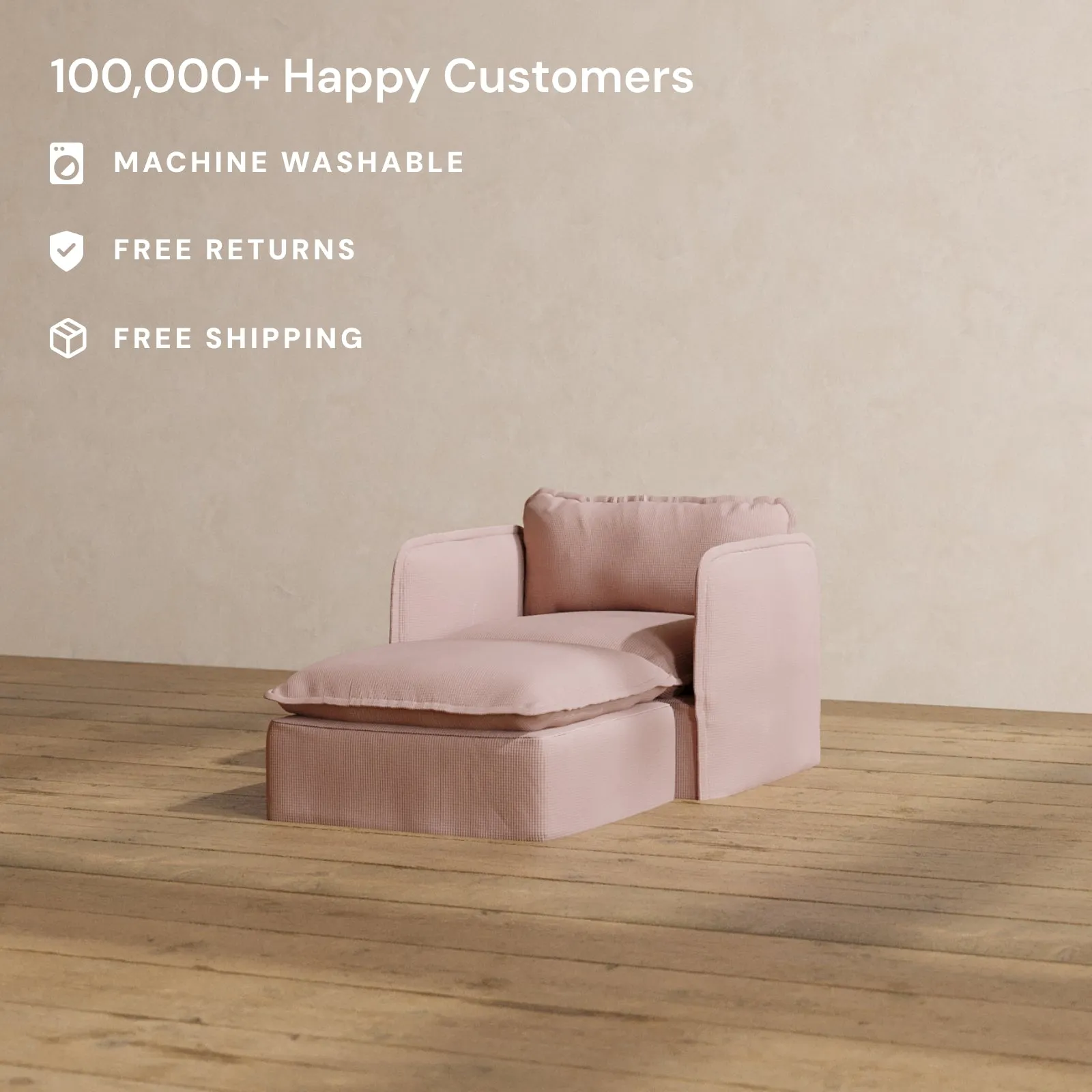 Modular Washable Chaise Armchair in Sakura | Memorix  Seat | Cloud Pillow