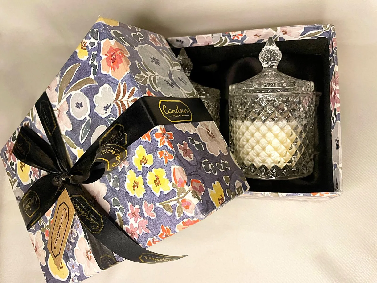 Night Jar Candle Set 2 Luxury and Natural Soy Wax Rose Essential Oil Scented Candle Set. Ideal for Home Décor, Spa, Gifting & Aromatherapy, Burning Time 30 Hours
