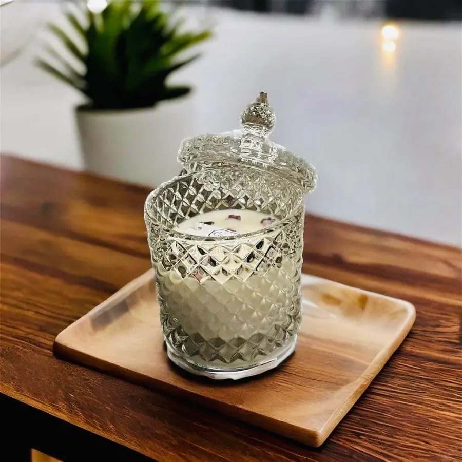 Night Jar Candle Set 2 Luxury and Natural Soy Wax Rose Essential Oil Scented Candle Set. Ideal for Home Décor, Spa, Gifting & Aromatherapy, Burning Time 30 Hours