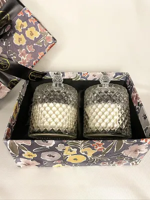 Night Jar Candle Set 2 Luxury and Natural Soy Wax Rose Essential Oil Scented Candle Set. Ideal for Home Décor, Spa, Gifting & Aromatherapy, Burning Time 30 Hours