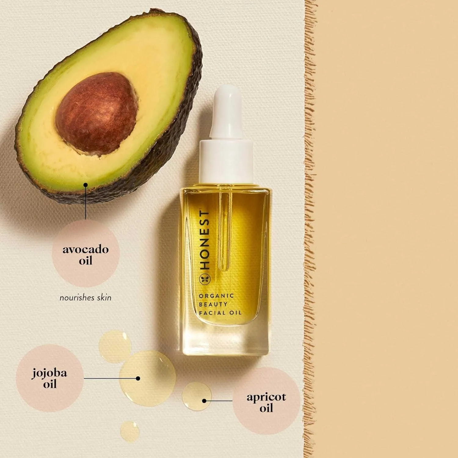Organic Facial Oil for All Skin Types | Nourishes   Replenishes | Avocado Oil, Apricot Oil, Jojoba Oil | Naturally Scented, EWG Verified, Vegan   Cruelty Free | 1 Fl Oz