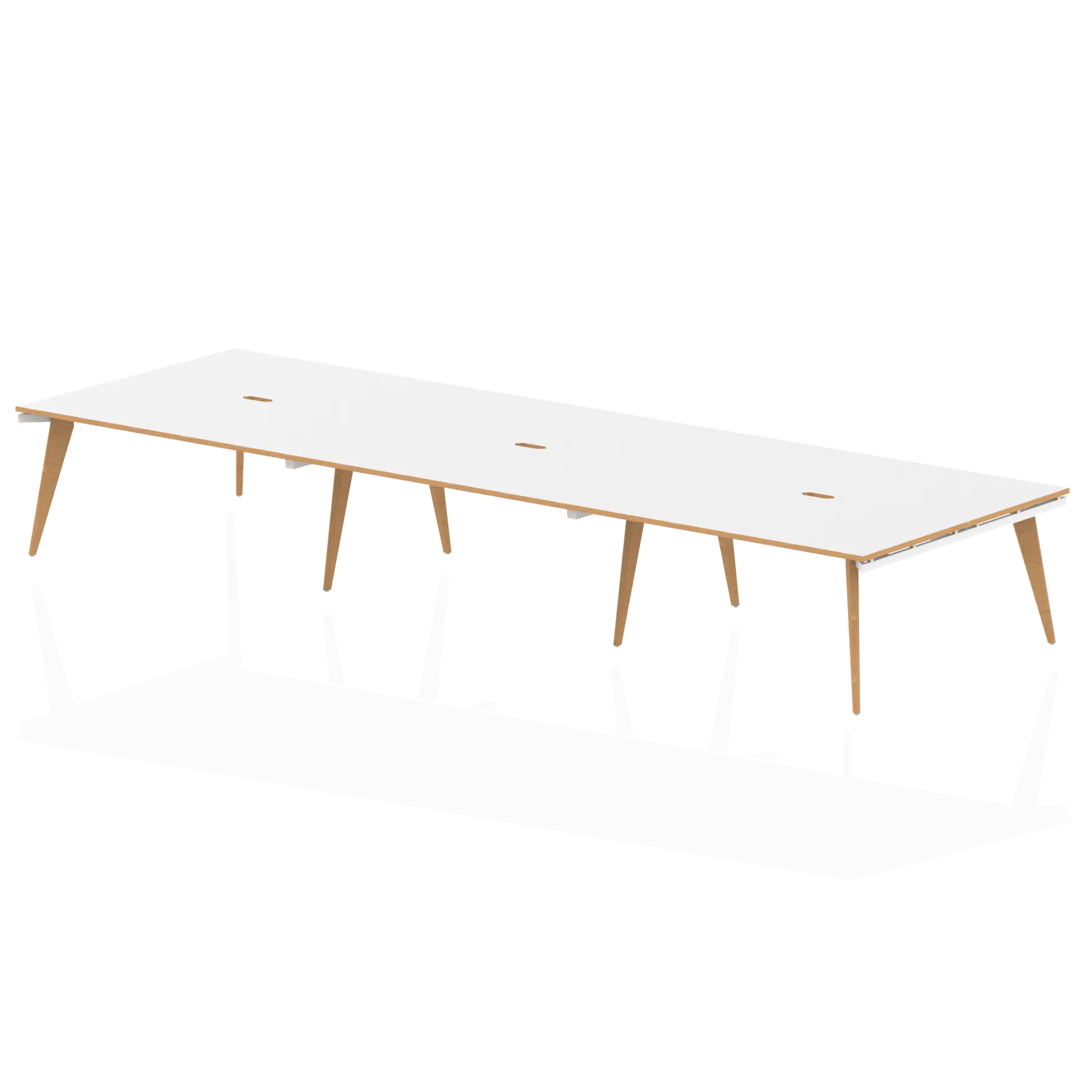 Oslo B2B Rectangular Desk - MFC Material, Wooden Legs, Natural Wood Frame, Self-Assembly, 5-Year Guarantee, Multiple Sizes (1200-4800mm Width)