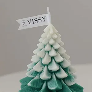 Pinakine® Christmas Tree Wax Scented Candle Creative Curve Home Decor Prop White Green