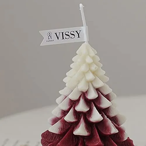 Pinakine® Christmas Tree Wax Scented Candle Creative Curve Home Decor Prop White Red