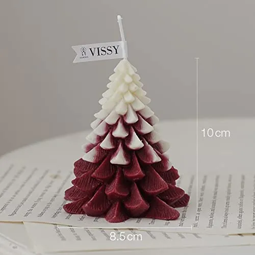Pinakine® Christmas Tree Wax Scented Candle Creative Curve Home Decor Prop White Red