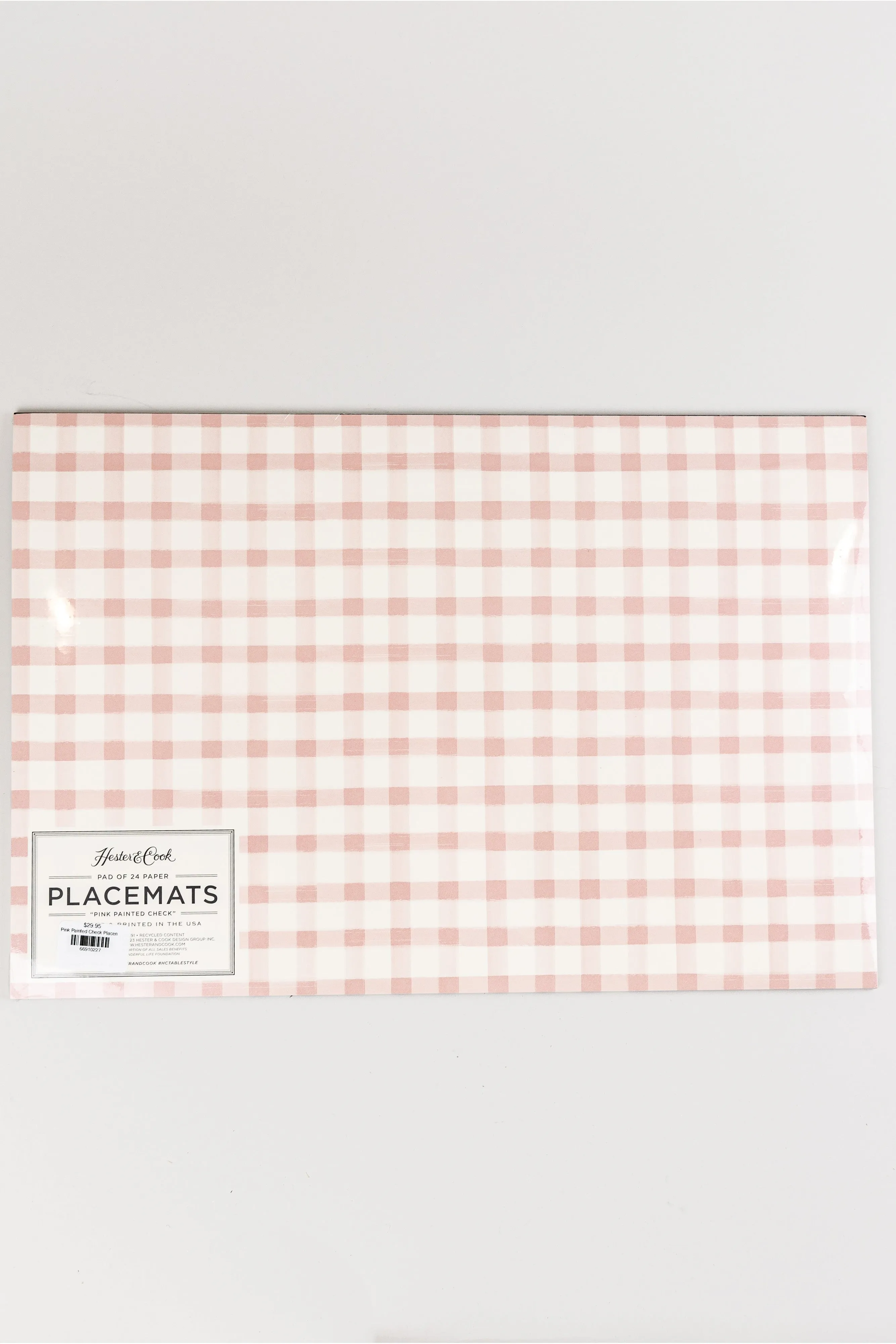 Pink Painted Check Placemat