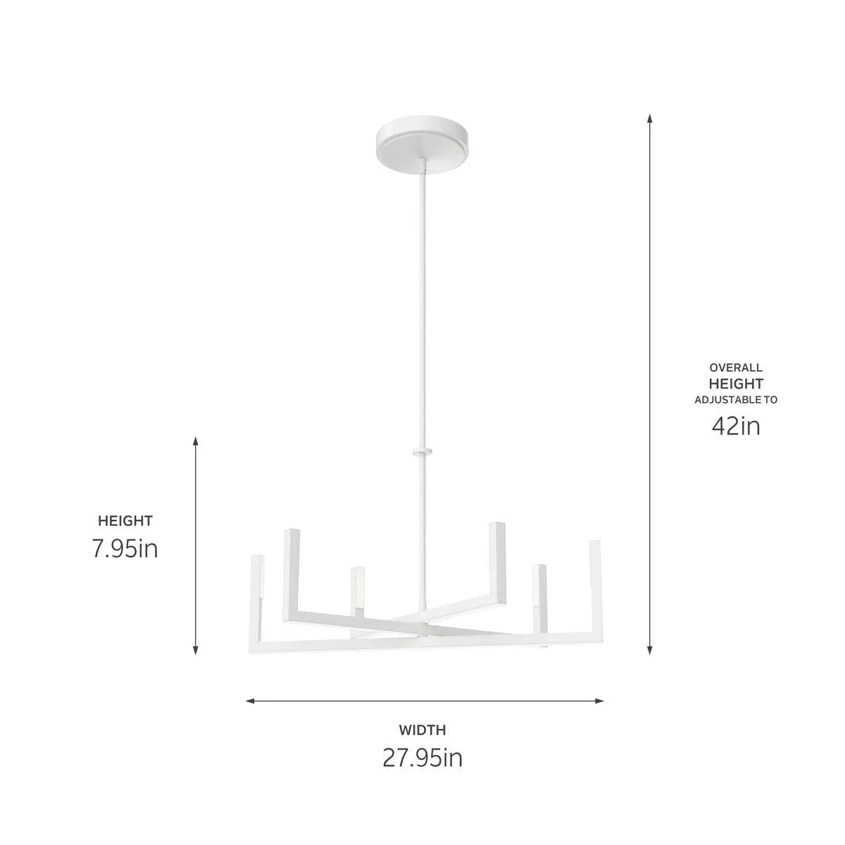 Priam 28 in. LED Chandelier White finish