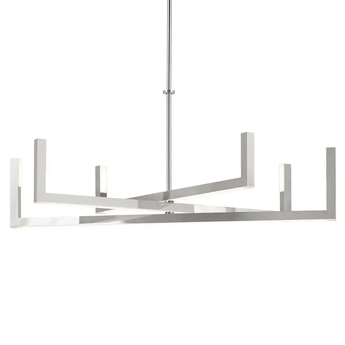Priam 44 in. 6 Lights Chandelier Polished Nickel Finish