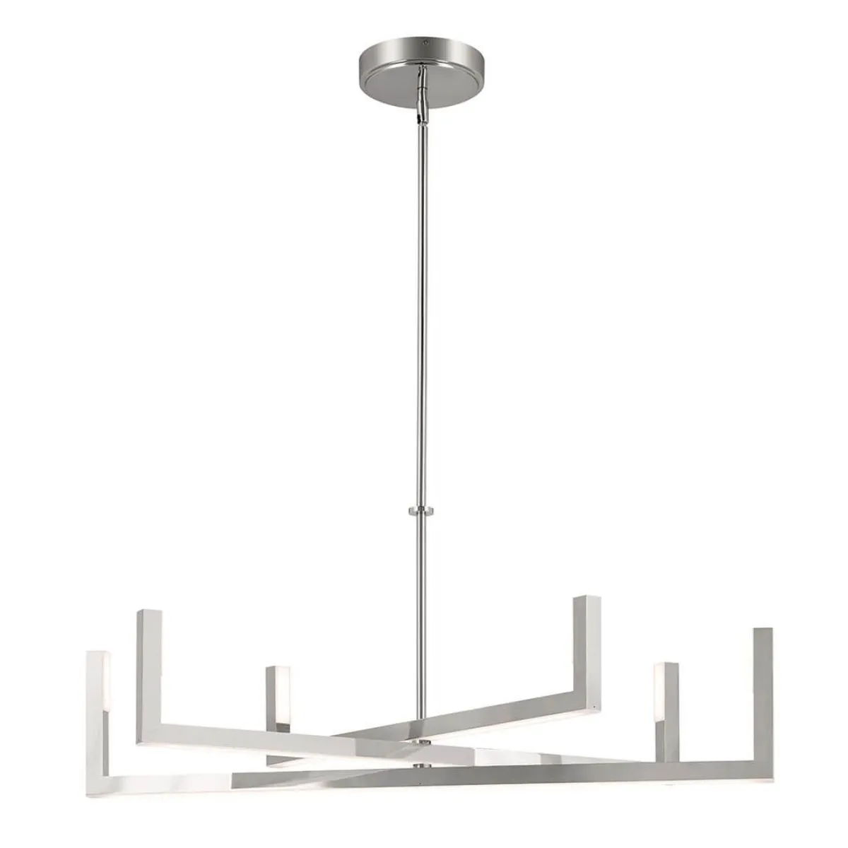 Priam 44 in. 6 Lights Chandelier Polished Nickel Finish