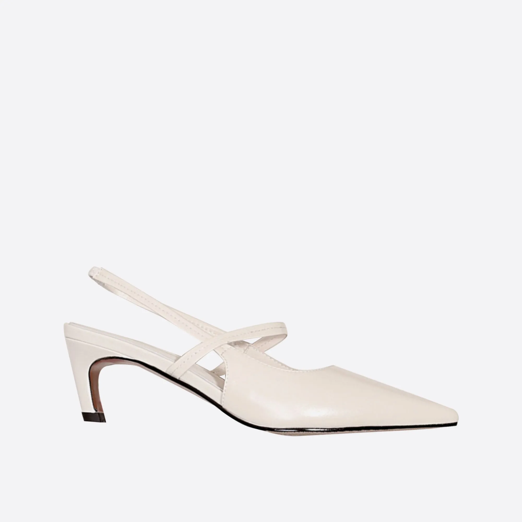 Purpdrank - Women Solid Color Pointed Toe Heeled Slingback