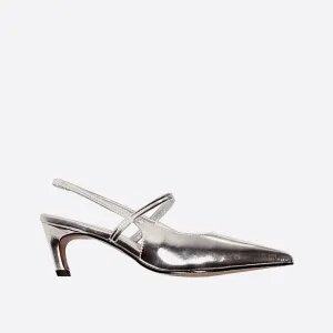Purpdrank - Women Solid Color Pointed Toe Heeled Slingback