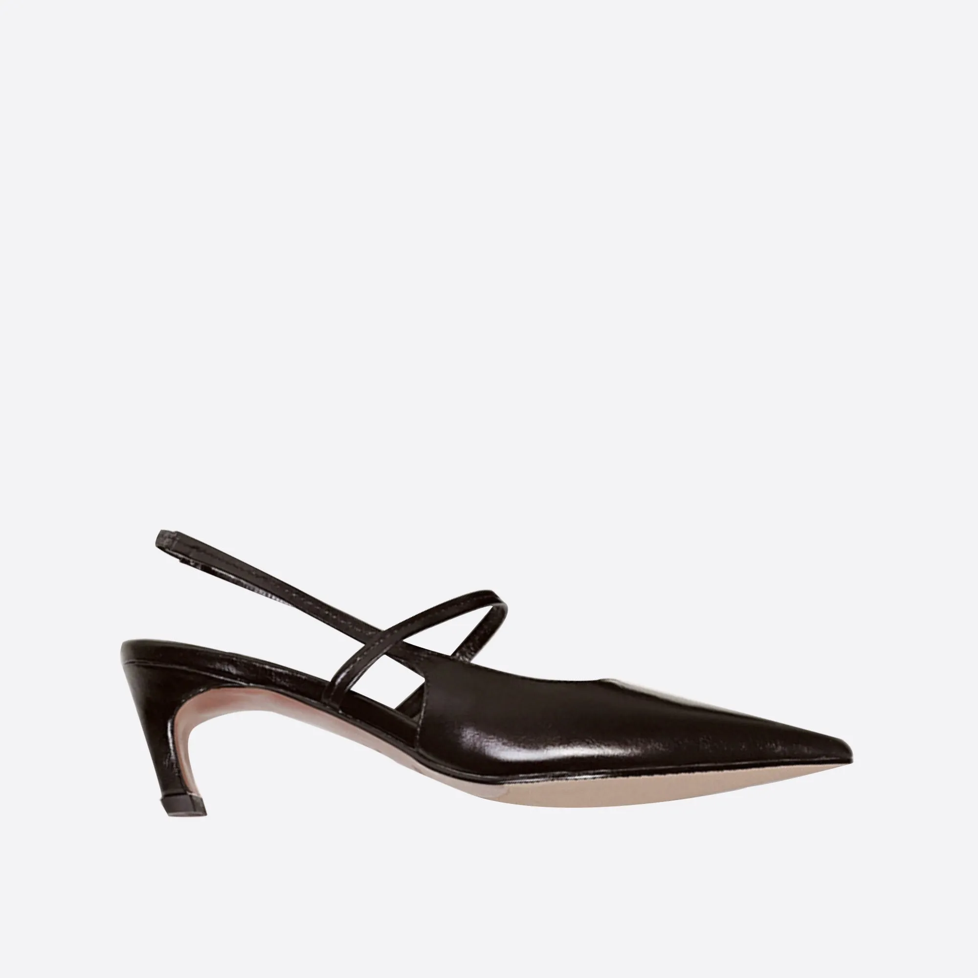 Purpdrank - Women Solid Color Pointed Toe Heeled Slingback