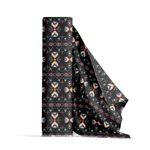 Rainy Chief Rainbow Black Satin Fabric By the Yard Pre Order