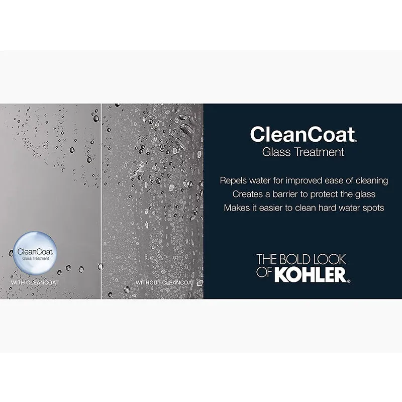 Revel 70" x 59.63" Frosted Glass Sliding Shower Door in Bright Polished Silver