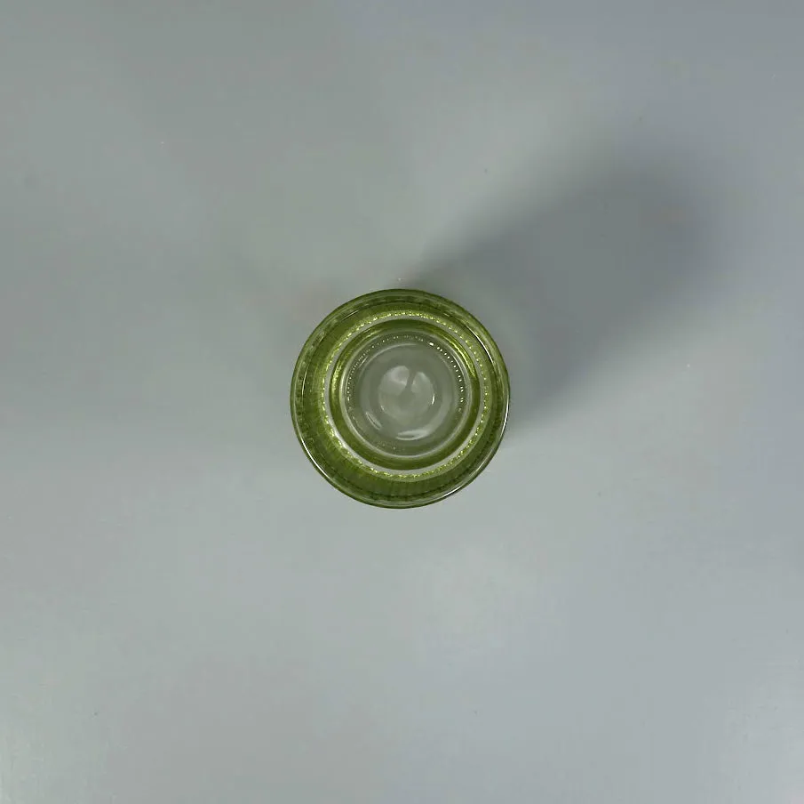 Ribbed Green Glass Tealight Candle Holder