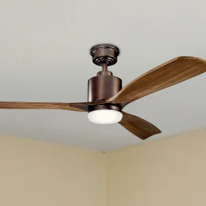 Ridley II 52 Inch Oil Brushed Bronze Indoor LED Ceiling Fan with Wall Control