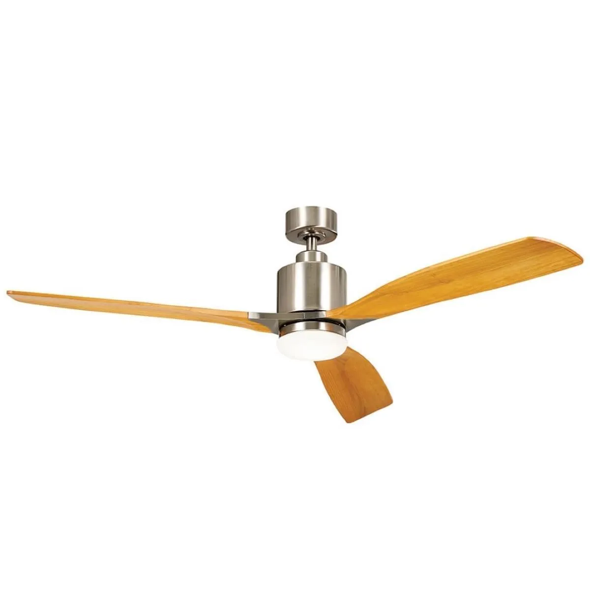 Ridley II 60 Inch Brushed Stainless Steel Indoor LED Ceiling Fan with Wall Control