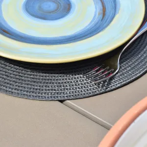 Round Woven Placemat - Dark Grey