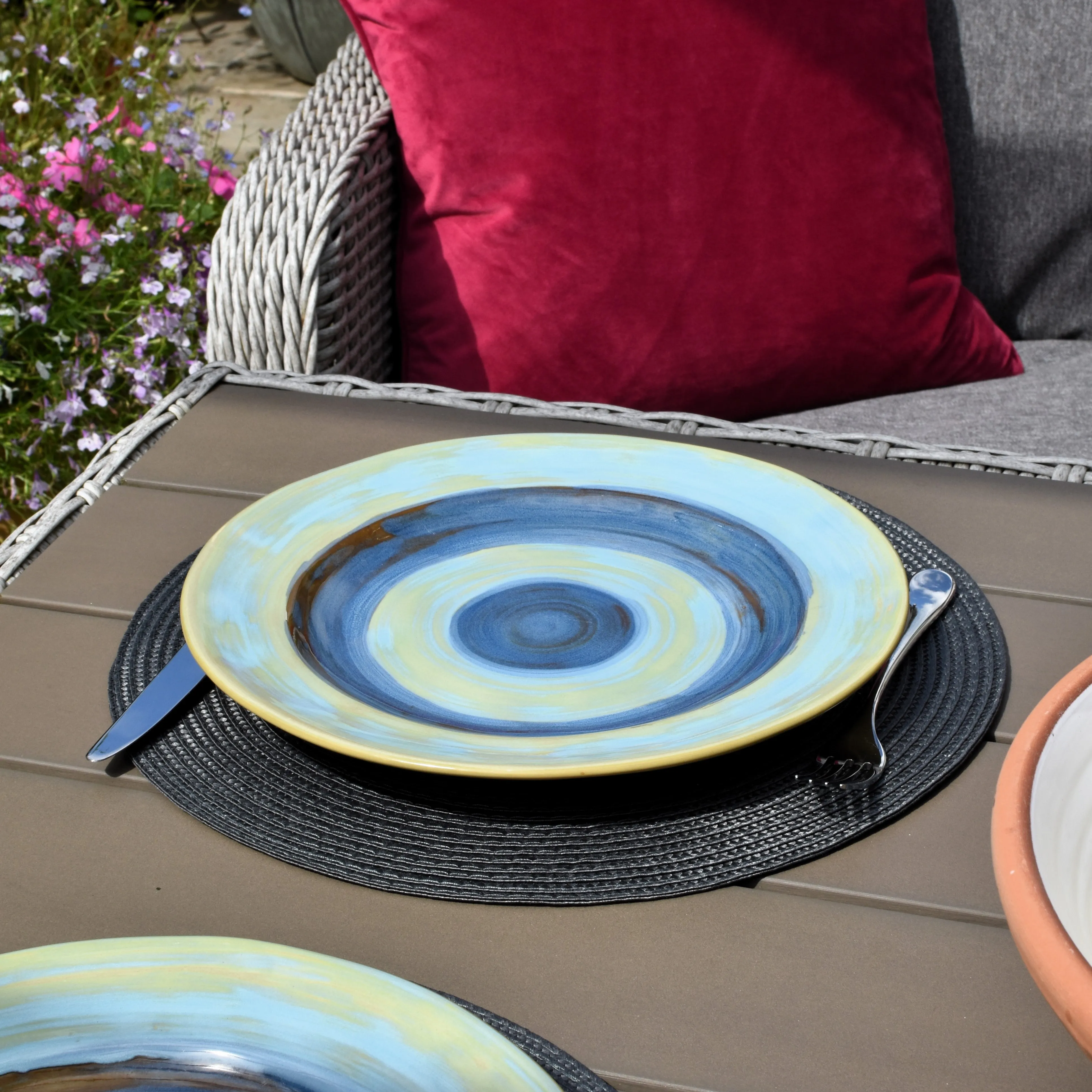 Round Woven Placemat - Dark Grey