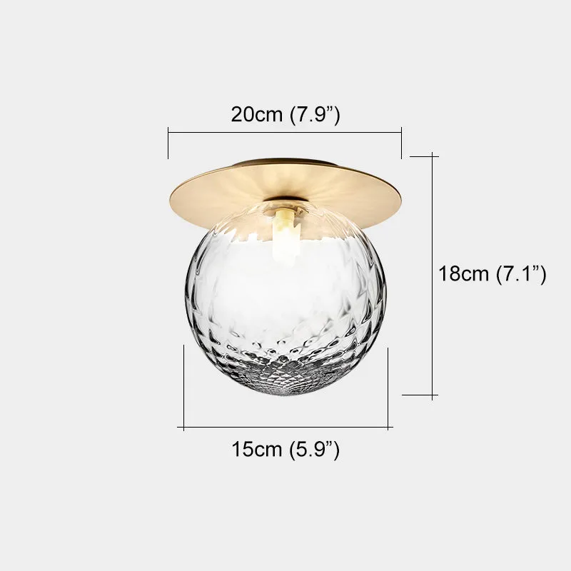 Rund Art Deco Glimmer Glass Wall Light / Ceiling Light