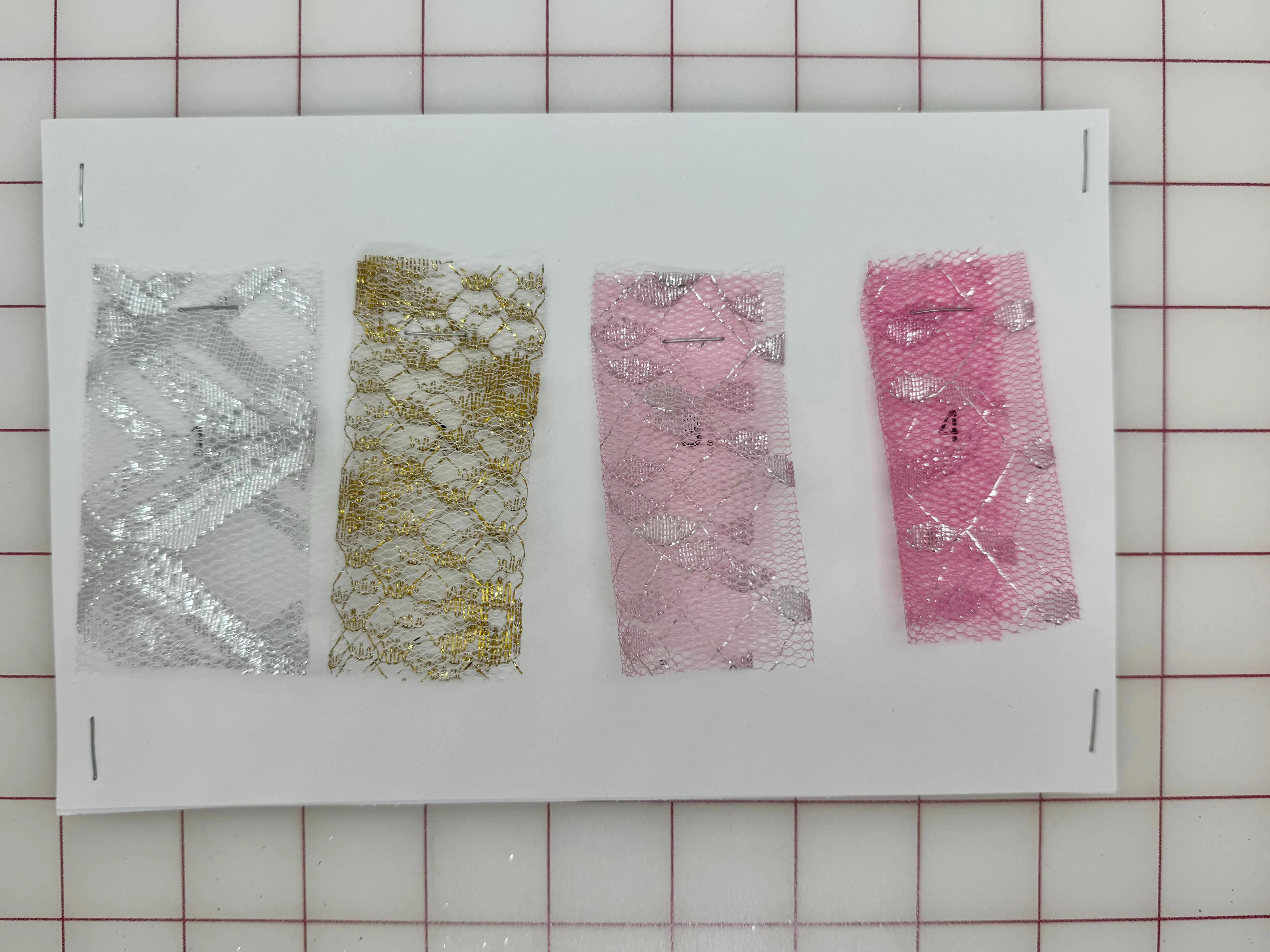 Sample Card - Metallic Designs Tulle