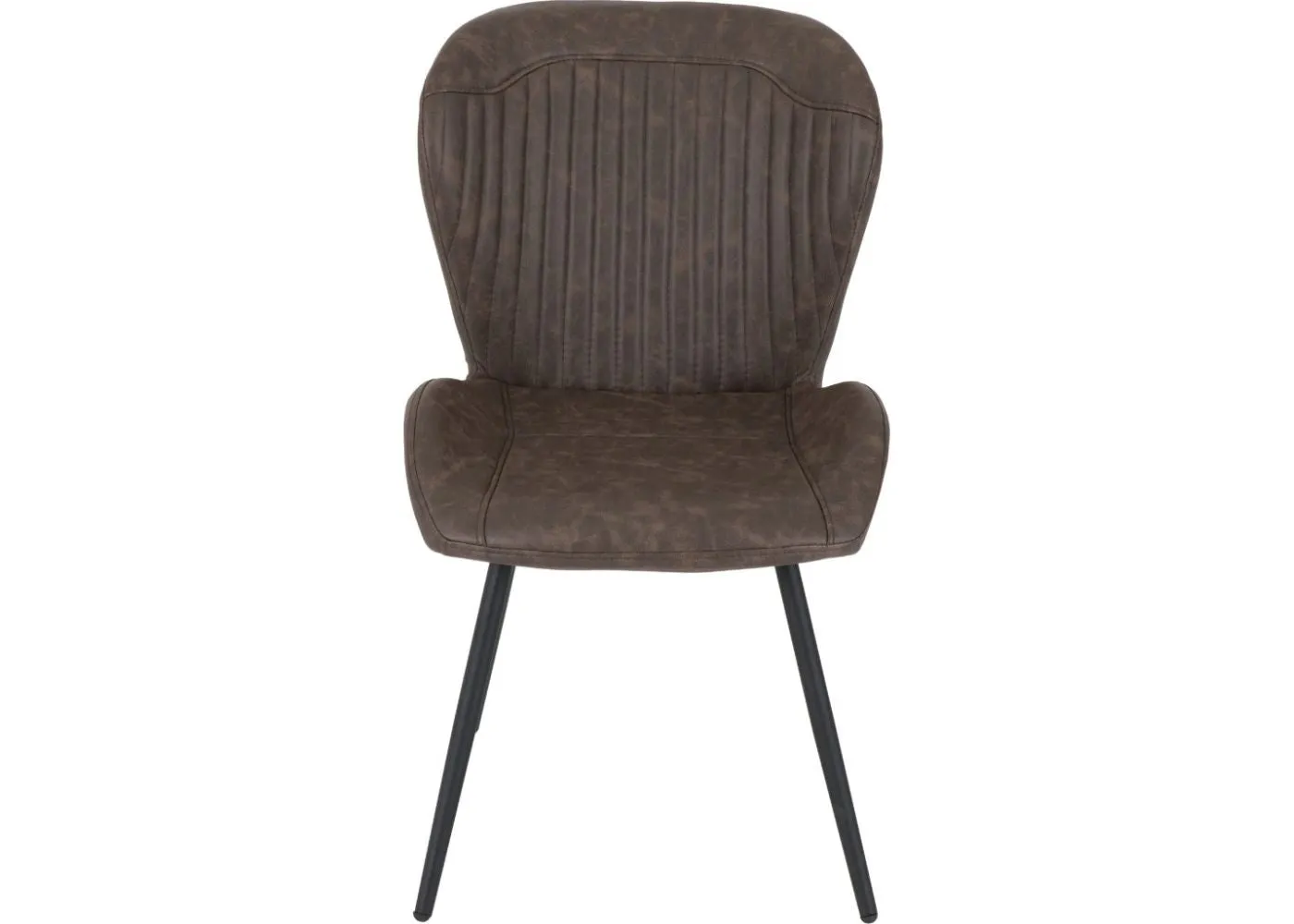 Set of 4 Quebec Brown Faux Leather Dining Chairs by Wholesale Beds