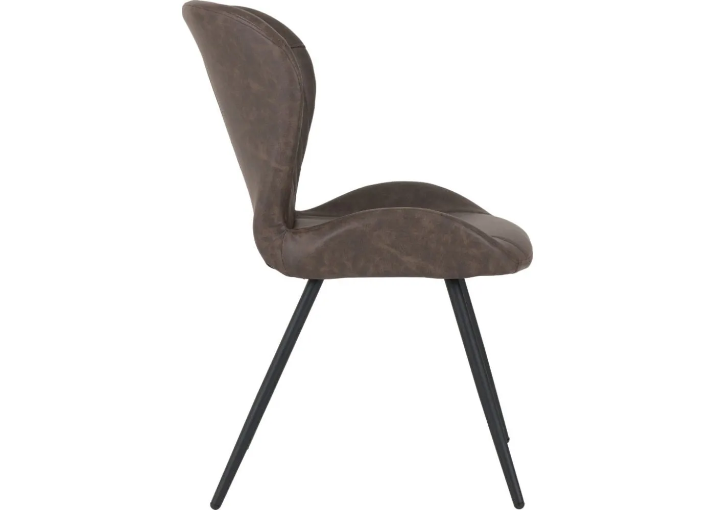 Set of 4 Quebec Brown Faux Leather Dining Chairs by Wholesale Beds