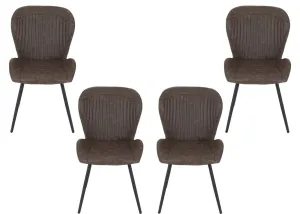 Set of 4 Quebec Brown Faux Leather Dining Chairs by Wholesale Beds